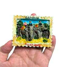 2.84 Inch 3D Relief Thailand Bangkok Elephant Fridge Magnet, Travel Souvenir Magnetic Sticker - one-size - View 6