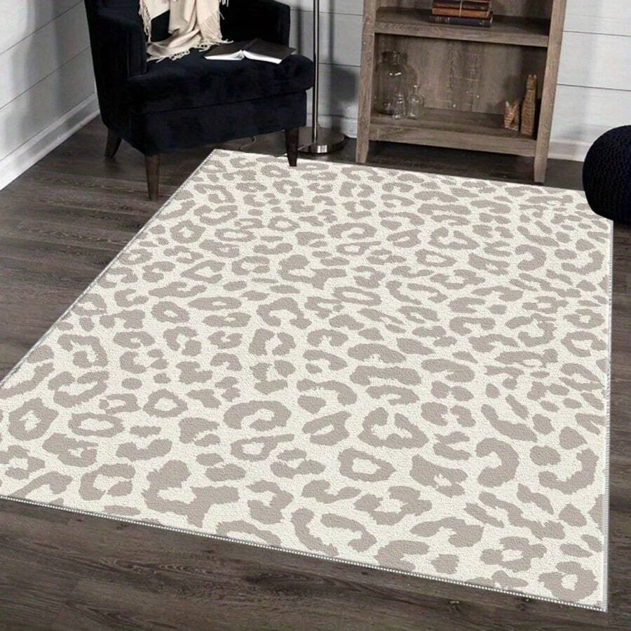 Retro Leopard Print Flannel Carpet, 2D Digital Printing, Non-Slip Rubber Bottom, Multiple Sizes Available. Suitable For All Seasons, Washable, Machine Washable, Comfortable, Unique, Suitable For Him, Her, Family Members, Boyfriend, Girlfriend, Father, Family Members, Mother, Lover, Daughter, Son, Grandfather, Grandmother, Teacher, Doctor, Nurse, Friend, Classmate, Pet. As Birthday Gifts, Household Items, Wedding Items, Souvenirs, Home Decoration, Daily Life, Office Decoration, Birthday, Anniversary, Valentine's Day, Thanksgiving, Graduation Season, Christmas, Halloween, Mother's Day, Father's Day, Wedding, New Year Gift Decoration. Suitable For Shopping Centers, Restaurants, Kitchens, Bathrooms, Living Rooms, Bedrooms, Corridors, Balconies, Outdoor Doors, Door Mats, Entrance Mats, Non-Slip Mats, Offices, Cafes, Piano Room Floor Decoration - 多色6 - 查看 1