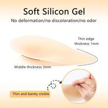 1对隐形自粘防摩擦可重复使用乳贴，适用于泳装、衬衫、吊带背心、海滩、水疗中心、旅行、水上乐园、游泳池、露背上衣和日常穿着。 - 彩色 - 查看 4