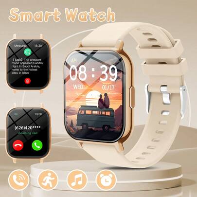 New Fasion 1.83-Inch Big-Screen Sports Smartwatch, Wireless Calling, Alert, Step Counting, Lift-To-Wake, Explorer-Inspired Style, Customize Dial Style, Music Control, Camera Remote, Pedometer, Gift & Sports Must-Have
