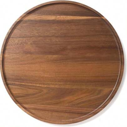 Bandeja redonda de madera, bandeja decorativa de palisandro, adecuada para mesas de café y decoración del hogar, tabla de aperitivos/charcutería de madera, adecuada para encimeras de cocina