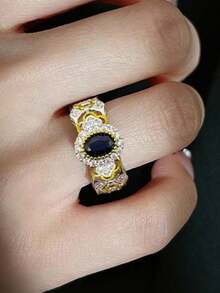 1pc Fashion Square Zirconia Ring For Women, Suitable For Valentine's Day Gift, Wedding Anniversary Party Wear - 1# - View 3