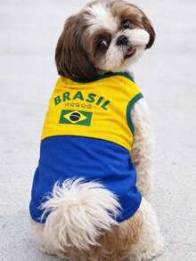 Pet Clothing, Brazil World Cup Shirt For Dogs And Cats. - Yellow - View 10