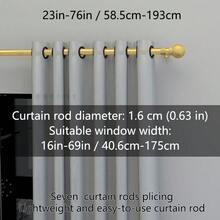 0.63英寸铁艺拼接金色窗帘杆/罗马杆，经典小球装饰，长度23-87英寸。窗帘杆支架套装，可壁挂或悬挂，坚固耐用，适用于窗帘杆/浴帘杆/遮阳杆/薄纱窗帘杆，适用于卧室、厨房、客厅、餐厅、办公室、宿舍或出租房。轻巧的窗帘杆，现代简约设计。 - 金色 - 查看 13