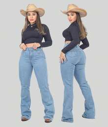 Women's Country Flare Jeans, Premium Butt-Lifting Style With Lycra, High Waist, Western Style, Riding/Horseback Riding - Ánh sáng chói lóa - Xem 15