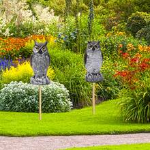 Fake Owl Decoys, Nature Enemy Scarecrow Plastic Statues, Pest Repellent, Bird Control And Pigeon Deterrent Outdoor Yard, Garden Protectors - A - View 4