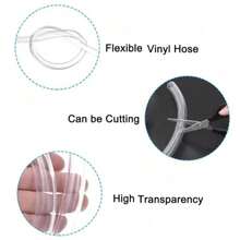 1根1米/3米透明PVC软管，内径4-30毫米，园艺用品，水管，长度可定制，耐用且柔韧，适用于园艺浇水和水族箱 - A - 查看 5