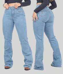 Women's Country Flare Jeans, Premium Butt-Lifting Style With Lycra, High Waist, Western Style, Riding/Horseback Riding - Ánh sáng chói lóa - Xem 3