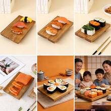 Stool-Shaped Sushi Tray, Japanese-Style Tray, Solid Wood Tray, Sushi Restaurant Tray, Minimalist Tray, Photography Prop - View 4
