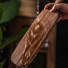 Tabla de cortar de queso rectangular con asa grande, tabla de cortar rectangular, tabla de cortar de madera maciza, tabla de cortar con compartimentos, tabla de cortar de palisandro - Ver 4