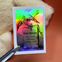 Dark Humor Birthday Sticker Funny Skeleton "Coffin Dodging Oxygen Thief" Decal Rude Sarcastic Quote Waterproof Vinyl For Laptop Water Bottle Gift Card Envelope Seal Best Friend Roast Gothic Aesthetic Party Favors Stickers Scrapbook Supplies Scrapbooking - Light Film - View 15