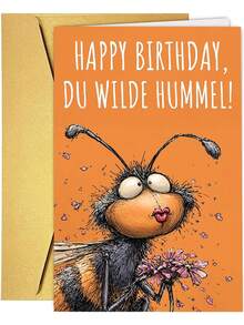 1 pieza Tarjeta de cumpleaños divertida para mujeres Feliz cumpleaños, abeja zumbadora salvaje - Tarjeta plegable con humor de calidad impresa con sobre - Ver 8