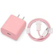 Cargador de pared rosa de 110-127V, cargador rápido USB C PD20W y cable compatible con iPhone 17/16/16pro/16pro Max/16plus/15/15pro/15plus/15promax. Cargador de pared Tipo C que incluye cable de carga de C a C para todos los teléfonos Tipo C, compatible con la carga súper rápida . Regalo del Día de San Valentín - Tipo de Enchufe A USA (110-127V) - Ver 11