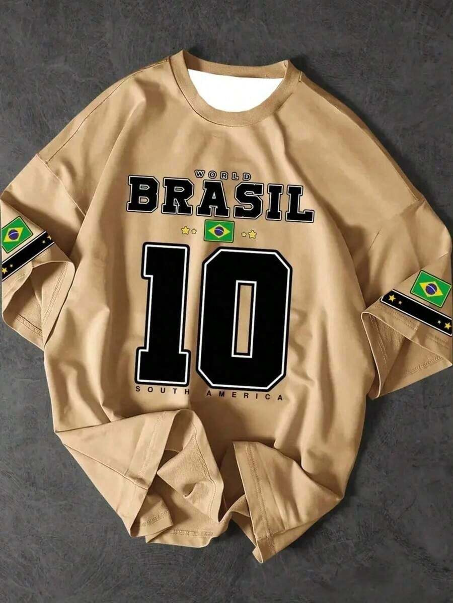 Women's Brazil Cup T-Shirt/Blouse, Brazil 10 Stylish 2026, 100% - Màu be - Xem 1