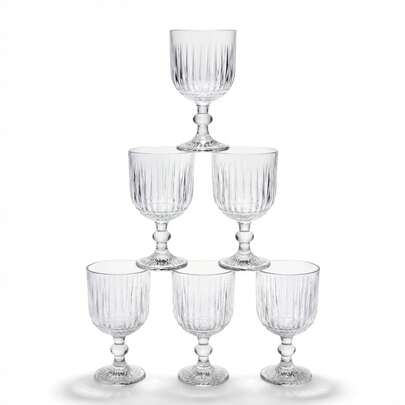 Santa Clara Set 6 Copas de Agua Cristal 350cc Modelos Odiel y Orbel, Copas Tipo Vaso para Agua y Vino de Vidrio con Relieve en Varios Colores, Aptas Lavavajillas y Microondas - Envío GRATIS ✅ Entrega 24/48h a España (península)
