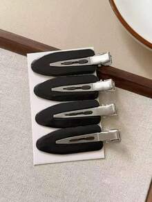 8pcs Minimalist Versatile Casual Sports Hair Clips - Black - View 3