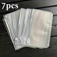 7个A6拉链信封袋 - 可重复使用，可作现金信封、礼品袋、收纳袋、文件袋、账单整理袋，适用于办公室、小物件收纳，简约风格 - 收納袋 - 查看 7