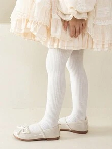 2pcs Black & White Striped Tights/Leggings For Kids - Black and White - View 3