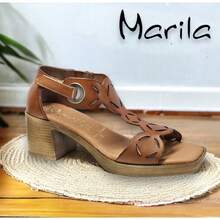 Sandali con fibbia alla moda per donna, abbigliamento per le vacanze primavera/estate, consegna in 24-48 ore - Moka Marrone - Visualizzare 5