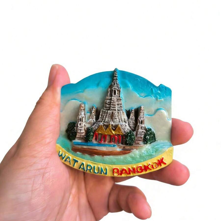 泰国曼谷玉佛寺(Wat Phra Kaew)3D树脂冰箱贴,6.3厘米(2.48英寸),东南亚旅游纪念品 - 均碼 - 查看 1