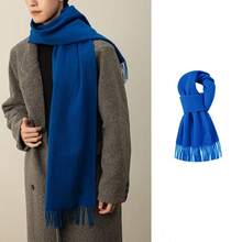 Men's Pashmina Scarf/Shawl/Long Winter Scarf - azul real - Ver 3
