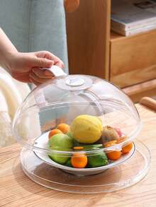 1pc Microwave Food Cover, Oil & Splash Guard, Food Warmer Screen Protector, Food Preservation Cover - White - View 1