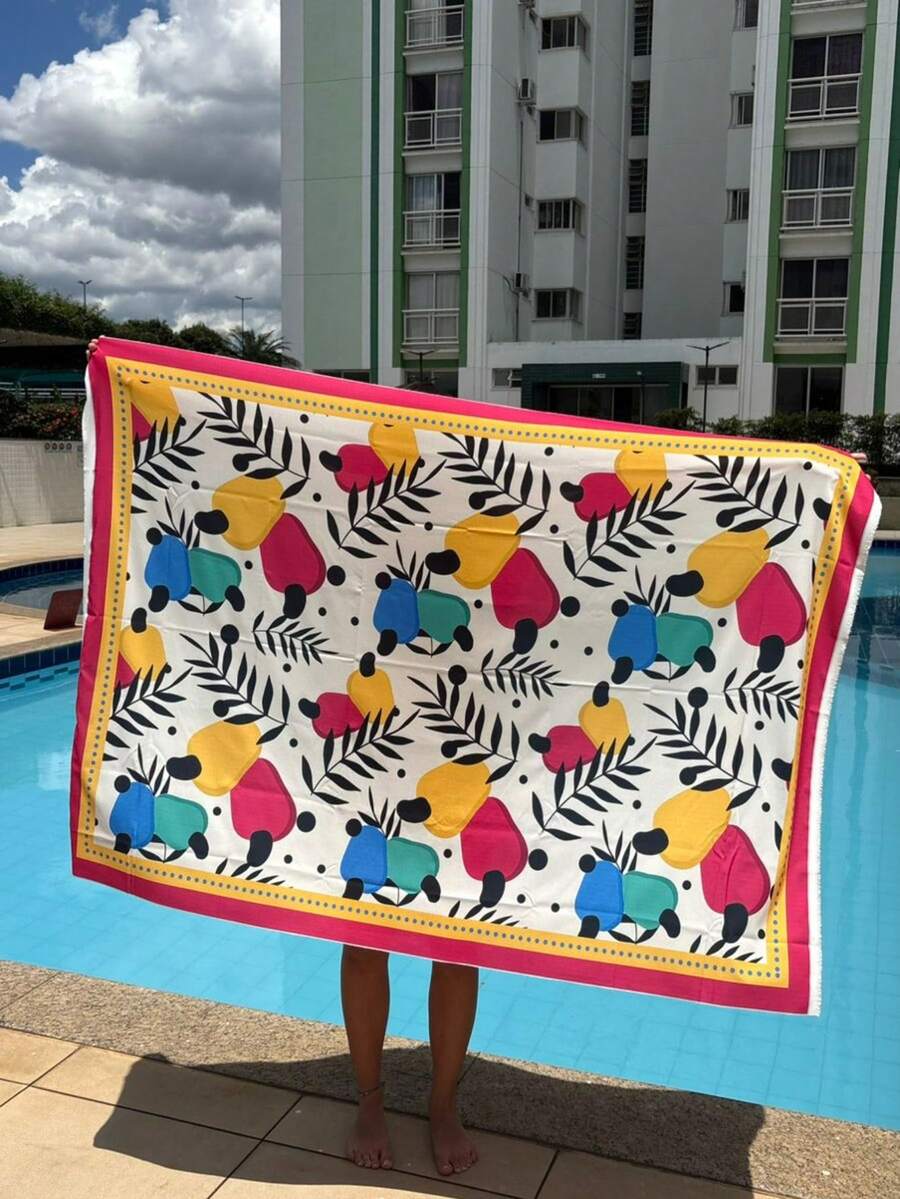 BASSI BRASIL ESTAMPARIA DIGITAL Women's Printed Beach Cover-Up - Beach Collection - Vacation, Fabric, Beach, Bachelorette Party, Trip, Holiday, Summer - 腰果樹 - 查看 1