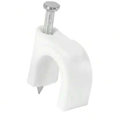 GRAPAS DE PLÁSTICO PARA CABLE REDONDO CON CLAVO 6 mm MODELO 6416 ADIR | FIJACIÓN SEGURA DE CABLES 20PZA