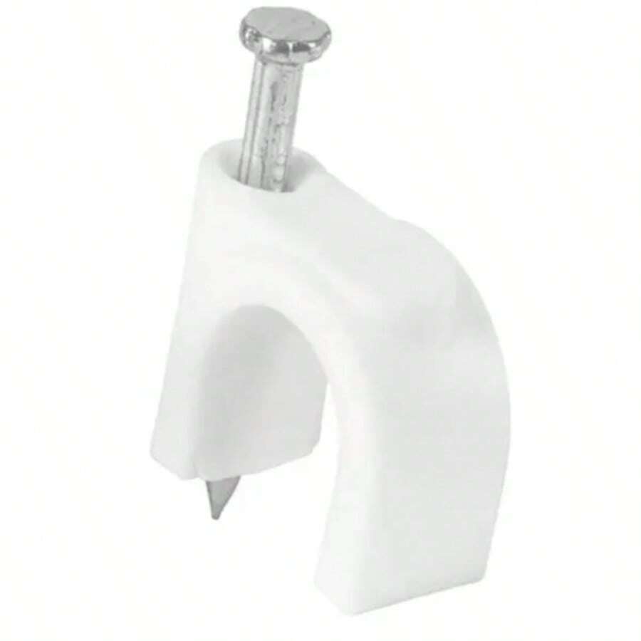 GRAPAS DE PLÁSTICO PARA CABLE REDONDO CON CLAVO 6 mm MODELO 6416 ADIR | FIJACIÓN SEGURA DE CABLES 20PZA - A - Ver 1