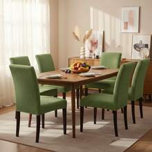 6 Fundas Elástica Cubre Silla Comedor Strech Ajustable - Verde Oliva - Ver 4