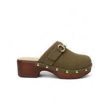 Women Clogs - Olive Green - View 1