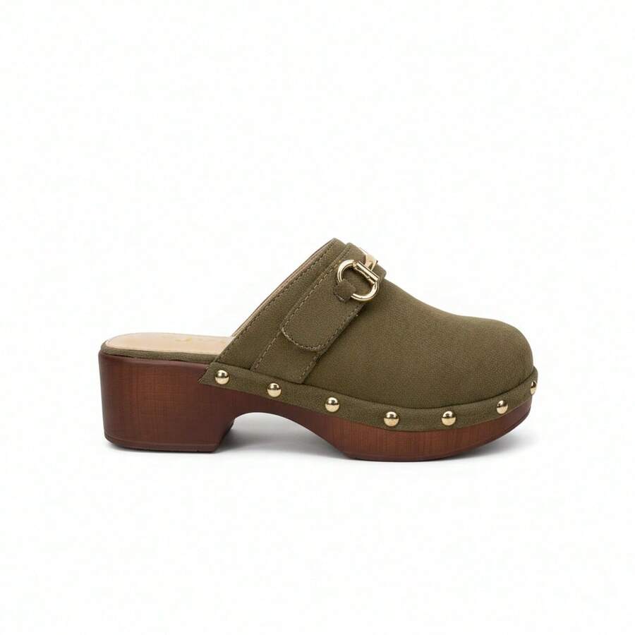 Women Clogs - Olive Green - View 1