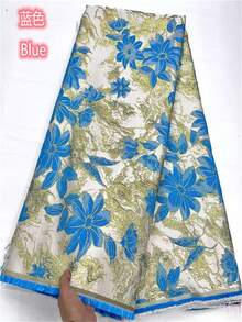 Vải ren lưới Jacquard Damask Nigeria/Châu Phi, khổ 5 thước/1 thước, ren mạ vàng kiểu Pháp mới năm 2026, thích hợp để may váy dự tiệc. - A - Xem 4