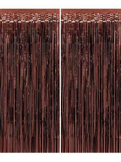 3 pièces Rideaux à franges de paillettes marron, toile de fond métallique de 3,3 x 6,6 pi pour anniversaire western, fête à thème cowboy, enterrement de vie de jeune fille, mariage rustique, photomaton, décoration de style fermhouse, thème du Far West, fête rétro des années 70, anniversaire masculin, jungle safari, décorations d'automne