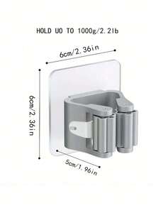 8 Pcs Polypropylene Mop Holder, 6cm*6cm Wall Mounted Mop Broom Storage Rack With Hooks, Plastic Bathroom Organizer, Multi‑Purpose Wall Hanger For Kitchen Bedroom Dining Room, No Drill Mop Broom Hanger, Heavy Duty Wall Mount Storage Organizer For Home Bathroom Cleaning Tools - Multicolor - View 3