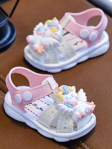 2026 Summer New Kids Toddler Infant Closed Toe Sandals, 0-4 Years Old, Cute Cartoon Fashion, Anti-Collision Anti-Kick Hook And Loop Closure - Apricot - View 5