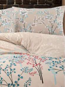 Turkish Cotton Duvet Cover Set With Pillow Cases – Soft & Breathable Cotton Contain Bedding Set - Beige - View 4