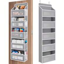 [Thickened 5-Layer Storage Box] Over-The-Door Hanging Storage Organizer With 5 Layers And 10 Large Capacity Pockets | 44lbs Weight Capacity Non-Tipping Over-The-Door Storage Rack, Space-Saving Hanging Shelves For Bedroom, Bathroom, Pantry, Room - Easy-To-Clean Fabric Structure, Suitable For Home, Office, Dorm - Organizing Rack, Home Storage, Lightweight Design, Sturdy Structure, Ideal Choice For Small Space Living - View 9