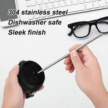 Stainless Steel Accessories Iceflow Flip 30oz, 6 Pack Metal Reusable Stainless Steel Tumbler Straws With 2PCS Straw Cleaner Brushes Parts Accessories - 銀色 - 查看 3