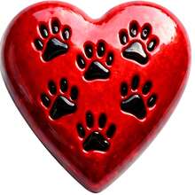 2 Styles Dog Heart Refrigerator Magnets: Multi-Paw Print Rustic Texture Vs Single Paw With "I Heart Dogs" Modern Glossy, Red Heart Dog - B - View 5