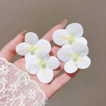 2pcs 3D Double Flower Butterfly Hair Clips, Suitable For Daily Wear - Hair Clip - View 3