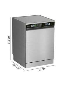 Cecotec Bolero Aguazero 6320 Inox D Compact Dishwasher, 60cm, 15 Place Settings, 8 Programs, Smart Wash And Turbo Dry+, XXL FullColor Display, Class D Energy Efficiency, UV Long Storage Technology, Dual Zone Wash, AutoClean Function, Delay Start, Half Load And Child Lock - Multicolor - View 2