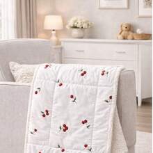 Baby Blanket 0.75x0.75cm Lined With Sherpa | Warm, Soft And Comfortable Baby Blanket/Duvet | Heart Print Baby Blanket For Girls And Boys | Double-Sided Baby Blanket, Thermal And Cozy For Winter And Mid-Season | Newborn Baby Duvet, Ideal For Crib, Stroller And Baby Layette | Hypoallergenic Blanket, Soft To The Touch And High Quality | Premium Baby Blanket, Great Gift Option For Baby Showers, Maternity And Complete Layette - 小櫻桃 - 查看 3