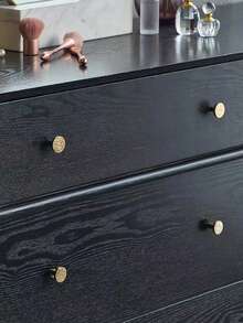 5pcs Handmade Hammered Copper Alloy Pull Handles, Solid Copper Gold Round Knobs, Suitable For Wardrobe, Cabinet, Drawer, Dresser, Furniture, Free Screws Included - gold - View 7