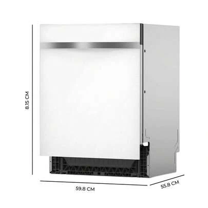 Cecotec Lavastoviglie Integrabile 60cm Bolero Aguazero 6620: Eleganza in Vetro Bianco, 15 Coperti, 8 Programmi, Motore Inverter Silenzioso, Smart Wash Ecologico, Turbo Dry+, Classe Energetica C, Long Storage Igienico con Luce UV per Piatti Sempre Freschi, Display FullColor Intuitivo