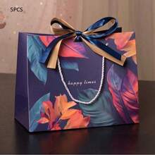 Colorful Gift Bags, Party Gifts, Handbags, Cosmetic Packaging Bags, Universal Paper Bags With Double Ribbons - Multicolor - View 19