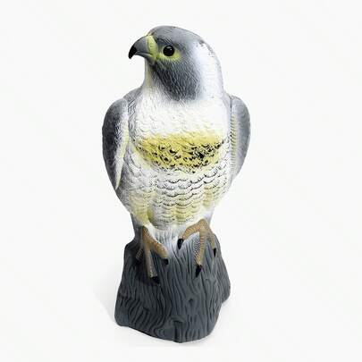 Bird Scarecrow Fake Horned Hawk Decoy,Bird Repellent Garden Protectors, Natural Enemy Pest Deterrent Scarecrow