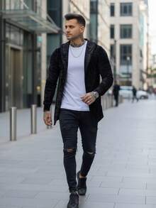 Slim Fitness Fashion Cardigan - Black - View 4