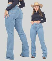 Women's Country Flare Jeans, Premium Butt-Lifting Style With Lycra, High Waist, Western Style, Riding/Horseback Riding - Ánh sáng chói lóa - Xem 6