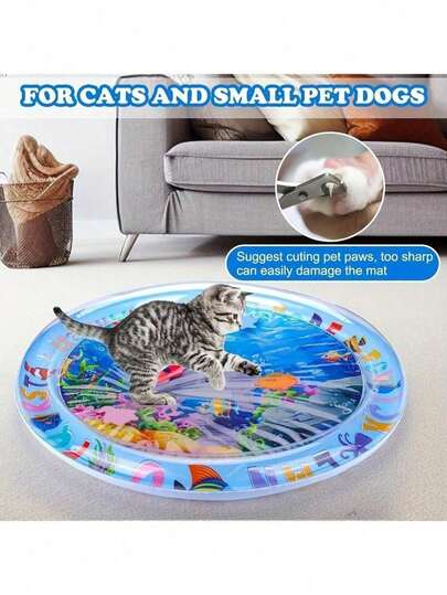 Thickened Water Sensor Play Mat For Pets, 2026New Sensory Water Play Mat For Cats, Cooling Mat For Cats, Water Sensor Mat For Cats Dogs Cool Comfort Inflatable Tummy Time Water Mat